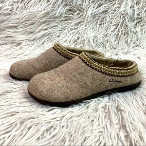 LL Bean women’s Daybreak Scuffs slipper clog, grey, Sz 9